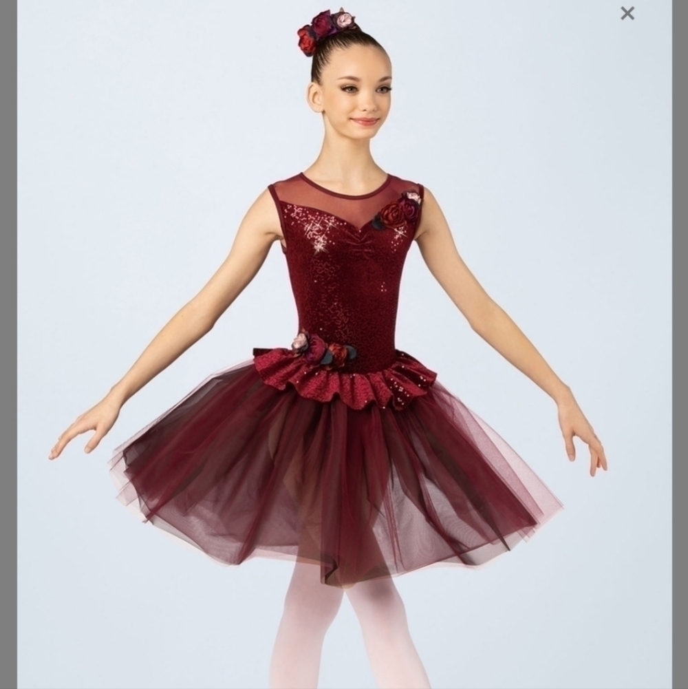 Weissman Ballet Dance In Her Heart Wine Tutu Size SC 6/6X